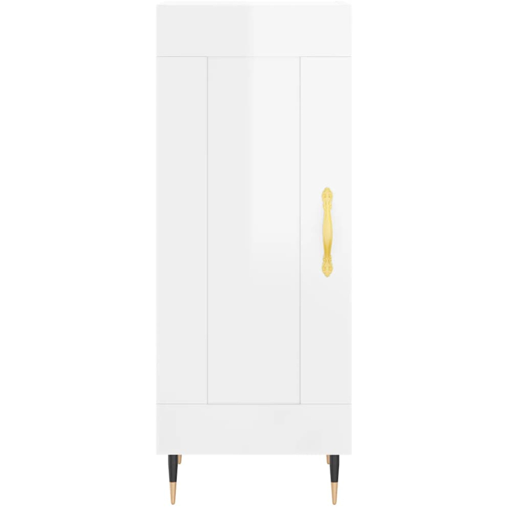 vidaXL Single Door High Gloss White Sideboard Image 5