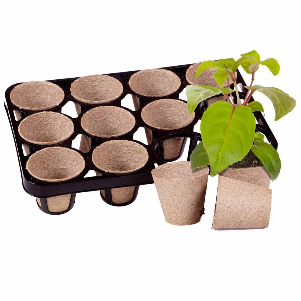 YouGarden 3 Skelly Trays and 36 Bio Pots Set Image 1