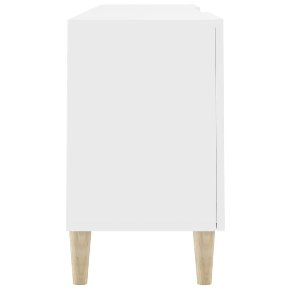 vidaXL 2 Door 2 Shelf White TV Cabinet Image 5