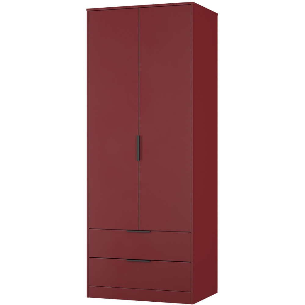 Crowndale Hong Kong 2 Door 2 Drawer Red Matt Tall Wardrobe Ready Assembled Image 4
