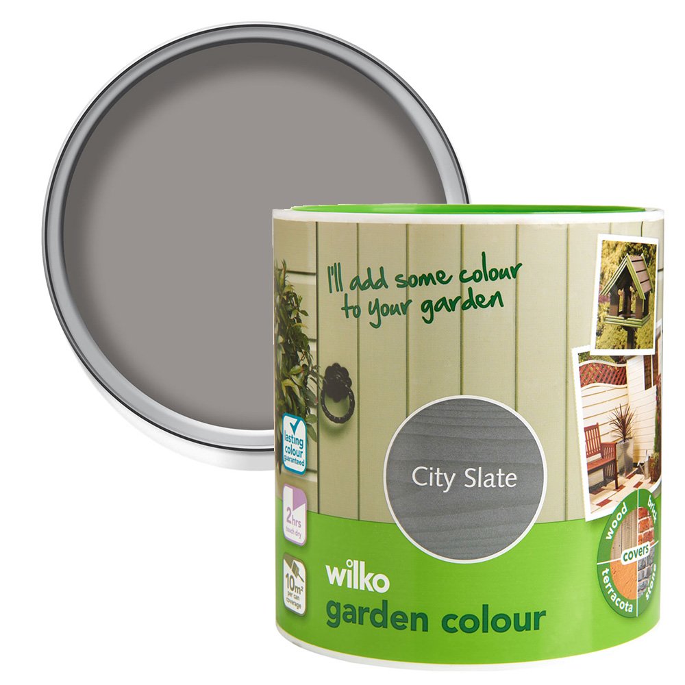 Wilko Garden Colour City Slate Wood Paint 1L Image 1