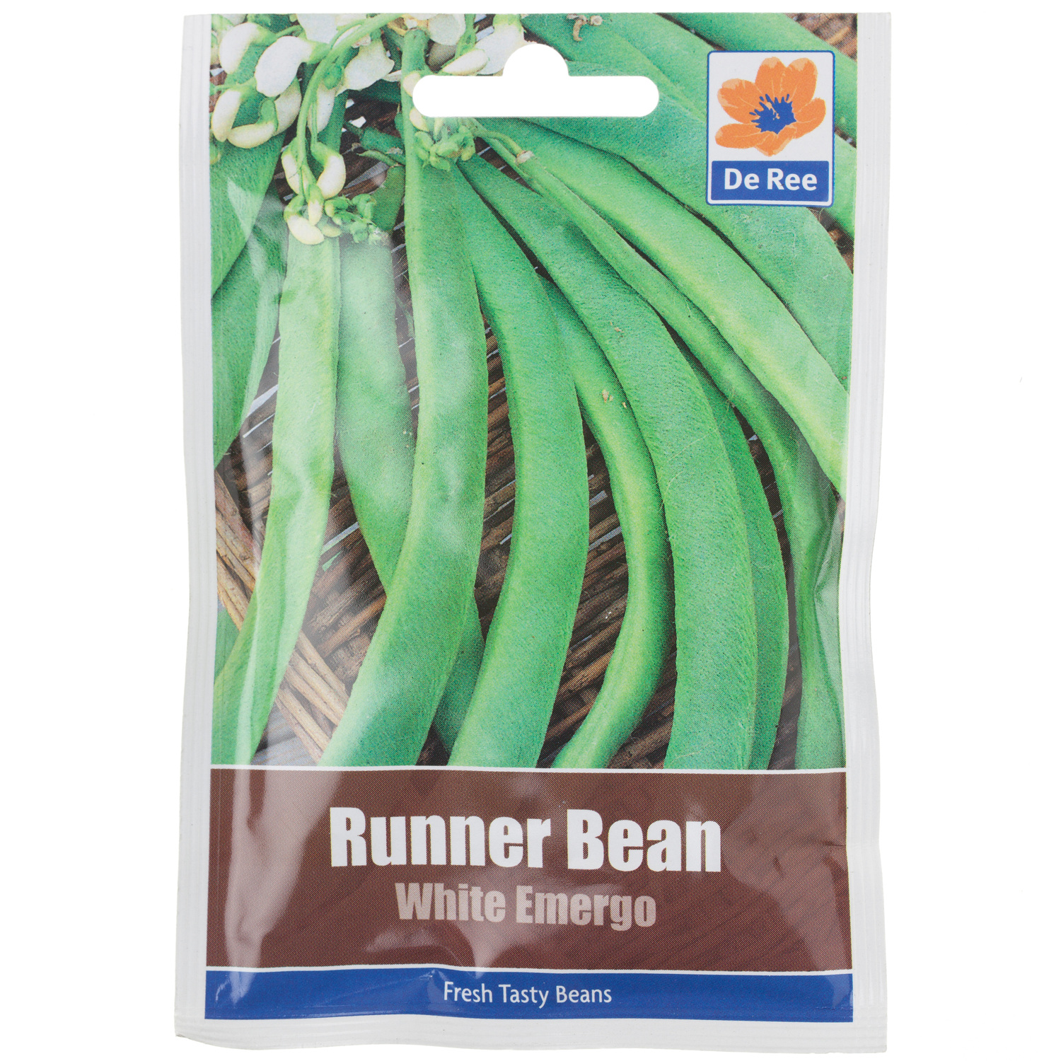 White Emergo Runner Bean Seed Packet Image