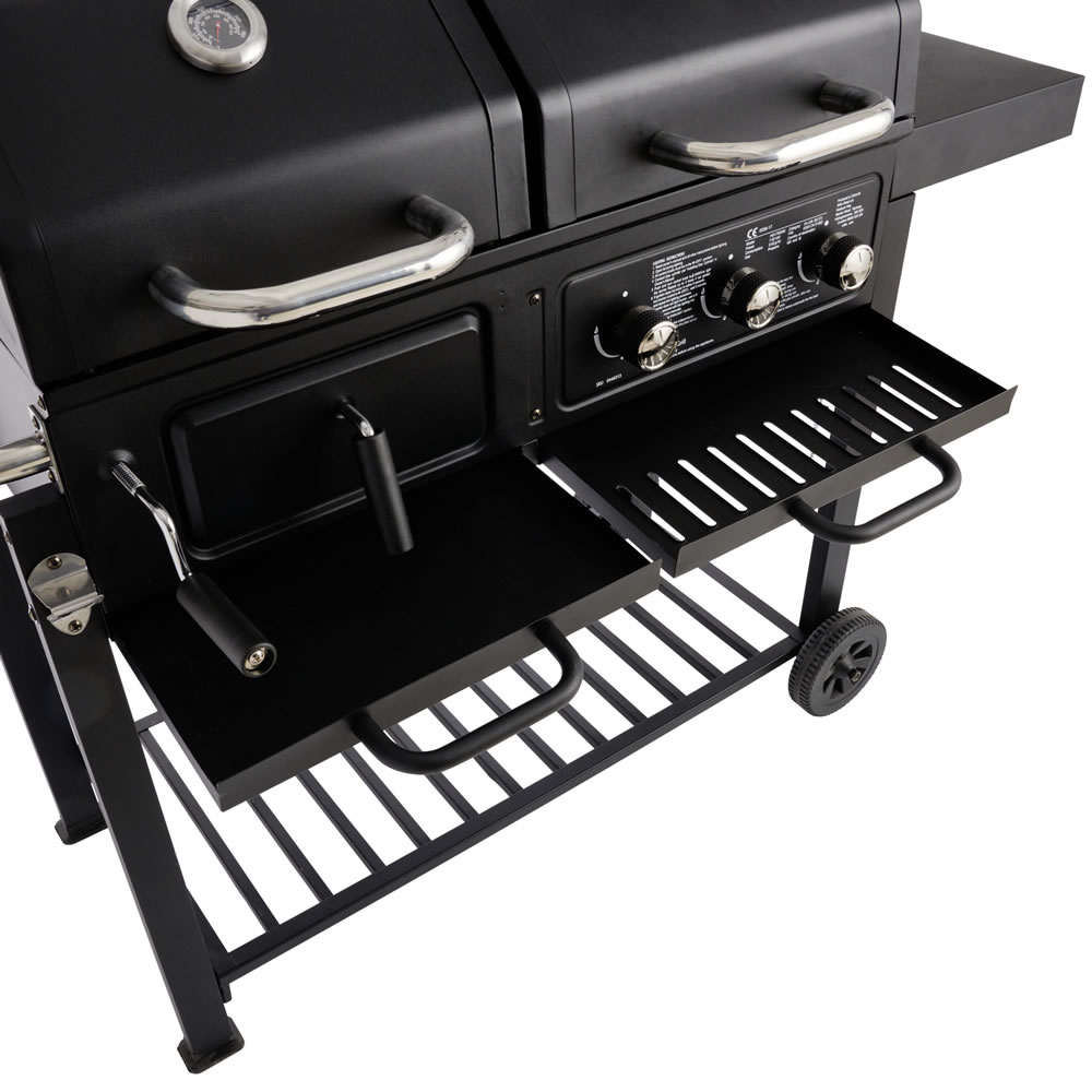 Wilko BBQ Charcoal/ Gas Grill Dual Fuel Image 10
