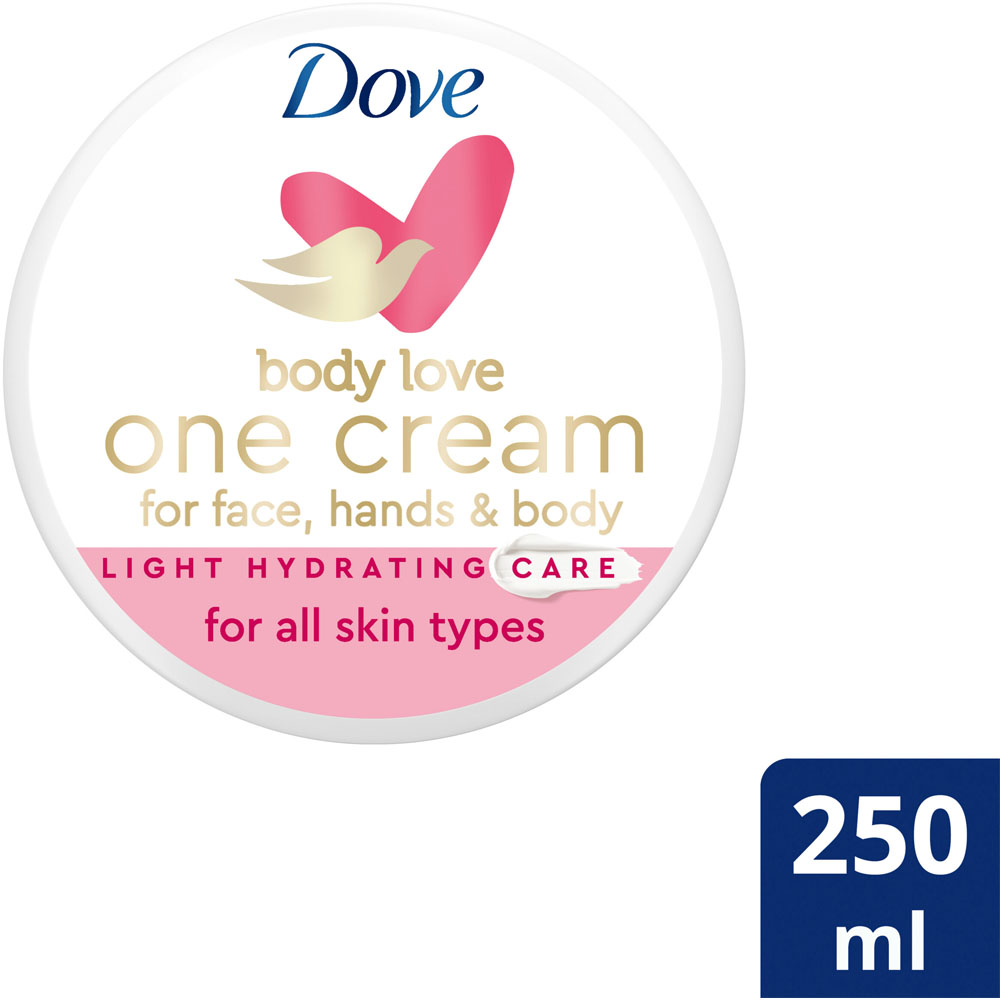 Dove One Cream Light Hydrating Care Body Cream 250ml Image 2