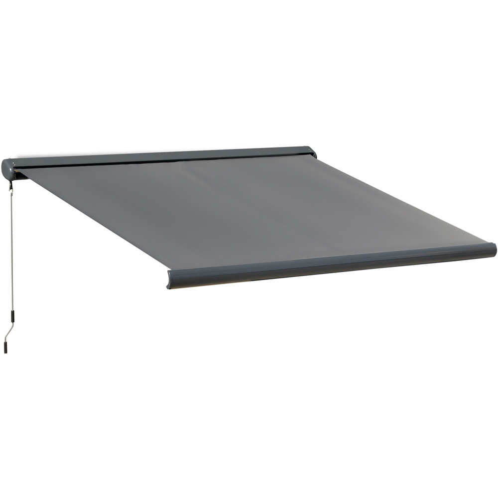 Outsunny Grey Dual Method Retractable Awning with Remote 3 x 2.5m Image 2