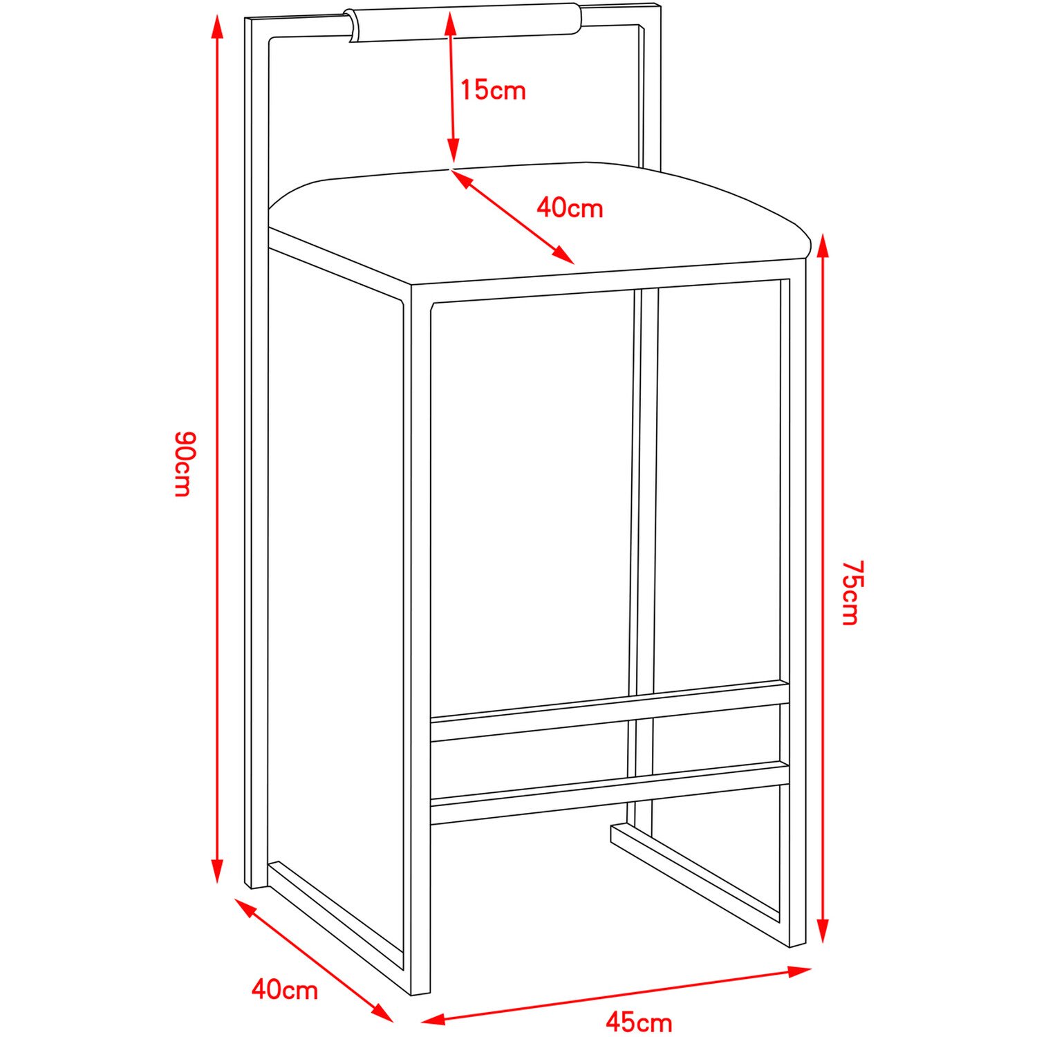 Belle Beige and Black Bar Stool Image 6