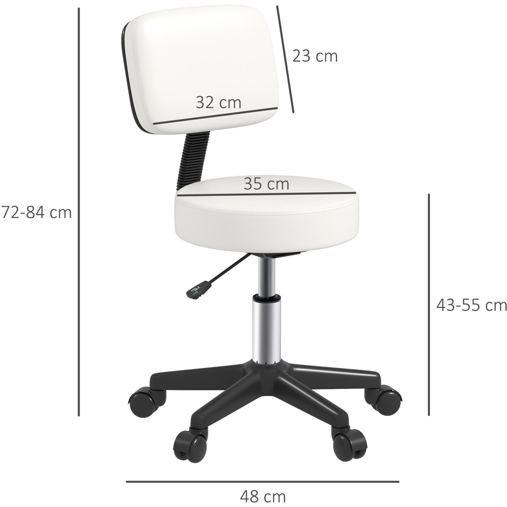 Portland White PU Leather Height Adjustable Swivel Chair Image 7