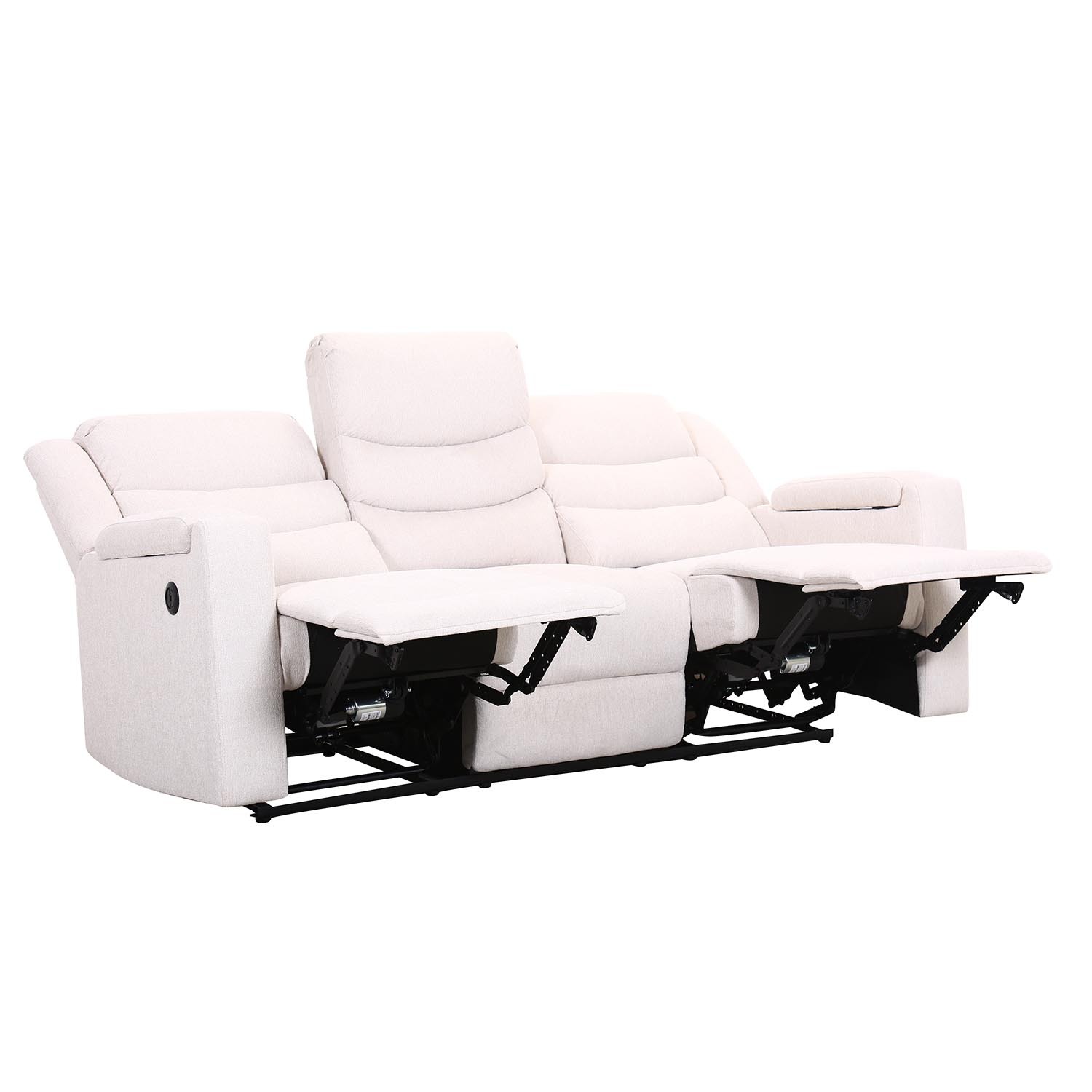 Heritage 3 Seater Ivory Manual Recliner Sofa Image 5