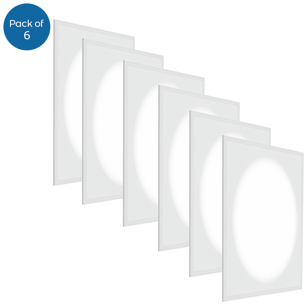 ENER-J 3400 Lumen 6000K Moon Light LED Backlit Ceiling Downlight Lamp 600 x 600mm 6 Pack Image 1