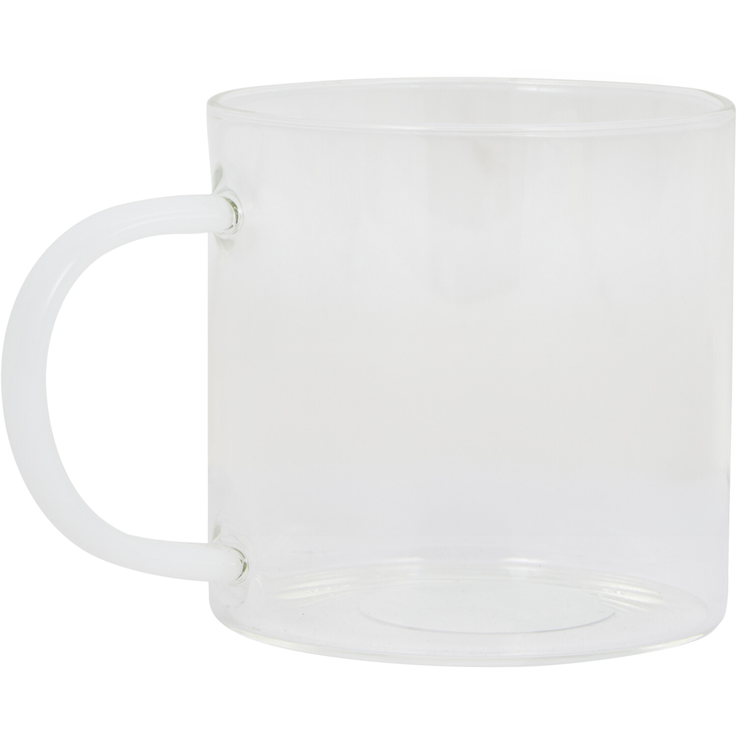 Borosilicate Glass Mug with Colour Handle - Clear Image 4