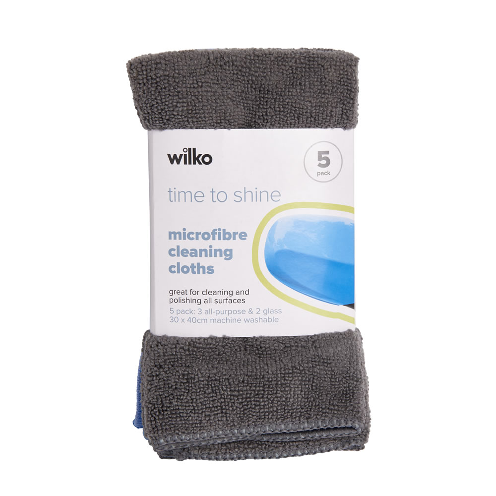 Wilko Microfibre Cloths 5 pack Image