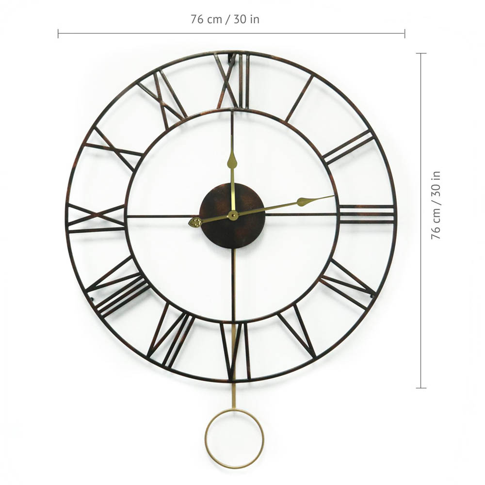WALPLUS Gold Large Roman Pendulum Wall Clock Image 8
