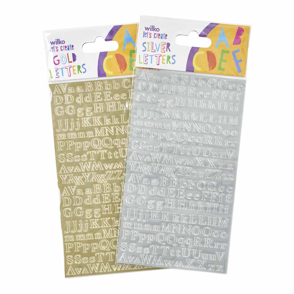 Wilko Peel Off Stickers Alphabet Gold and Silver Image