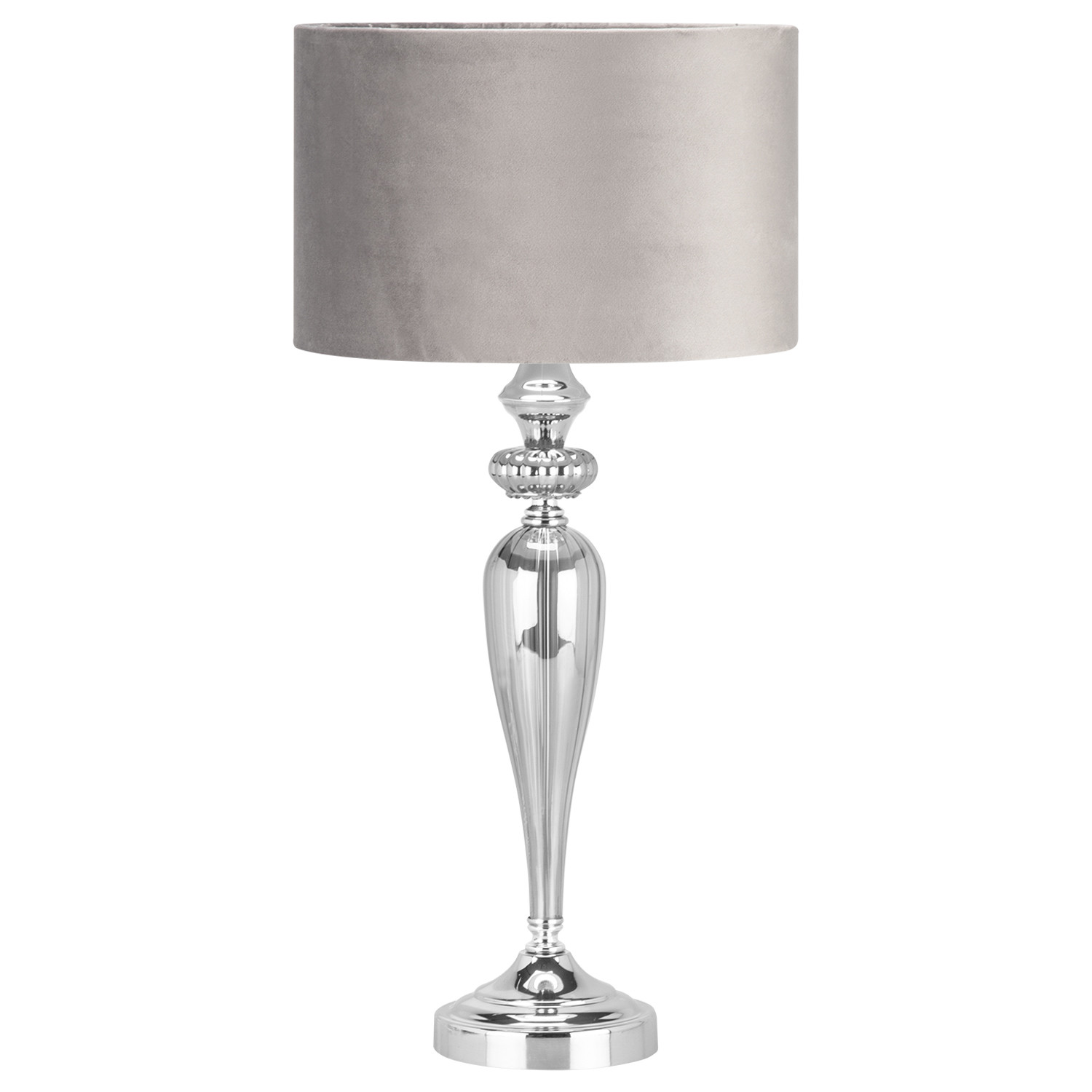 Pewter Smoked Silver Table Lamp Image 1