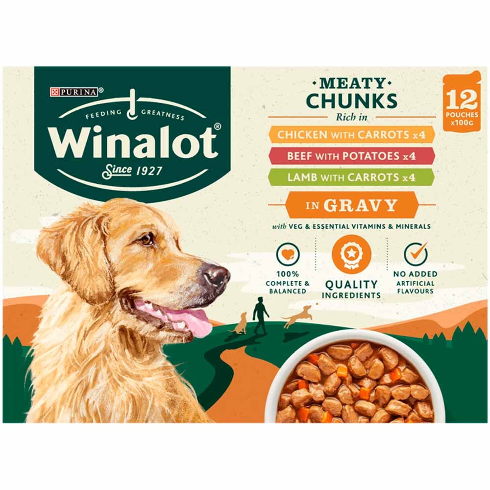Winalot Mixed in Gravy Wet Dog Food Pouches 100g Case of 4 x 12 Pack Image 3