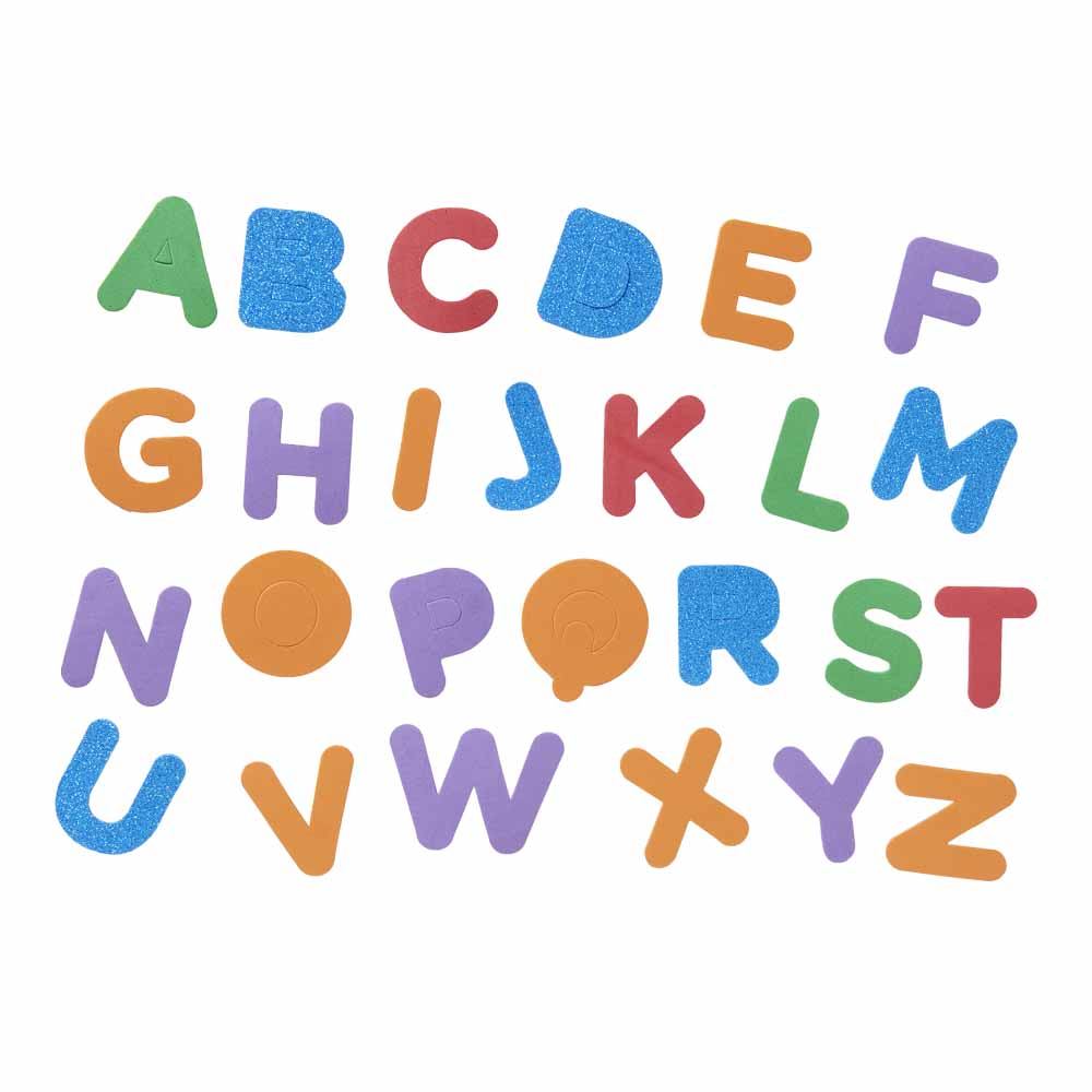 Wilko Foam Alphabet Stickers in Tub 20g Image