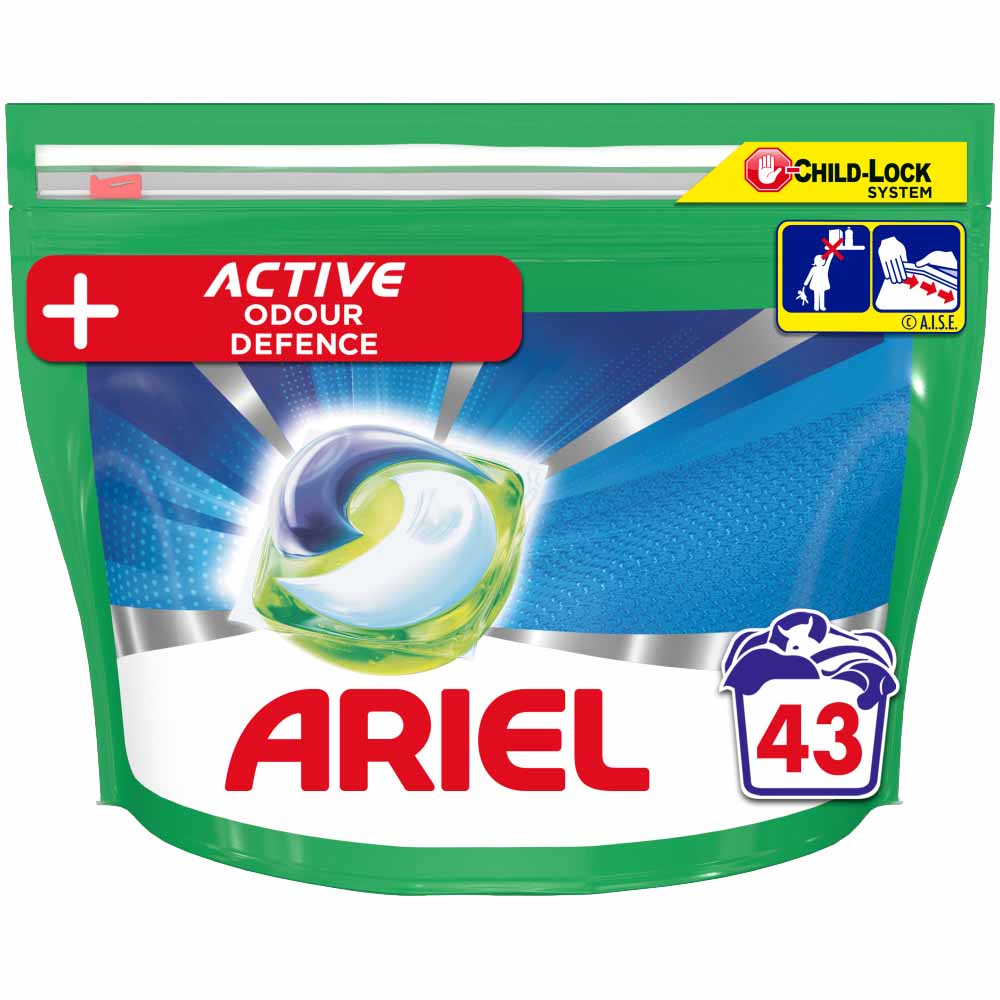 Ariel +Oxi Stain Remover All-in-1 Pods Washing Liquid Capsules 43 Washes Image 1