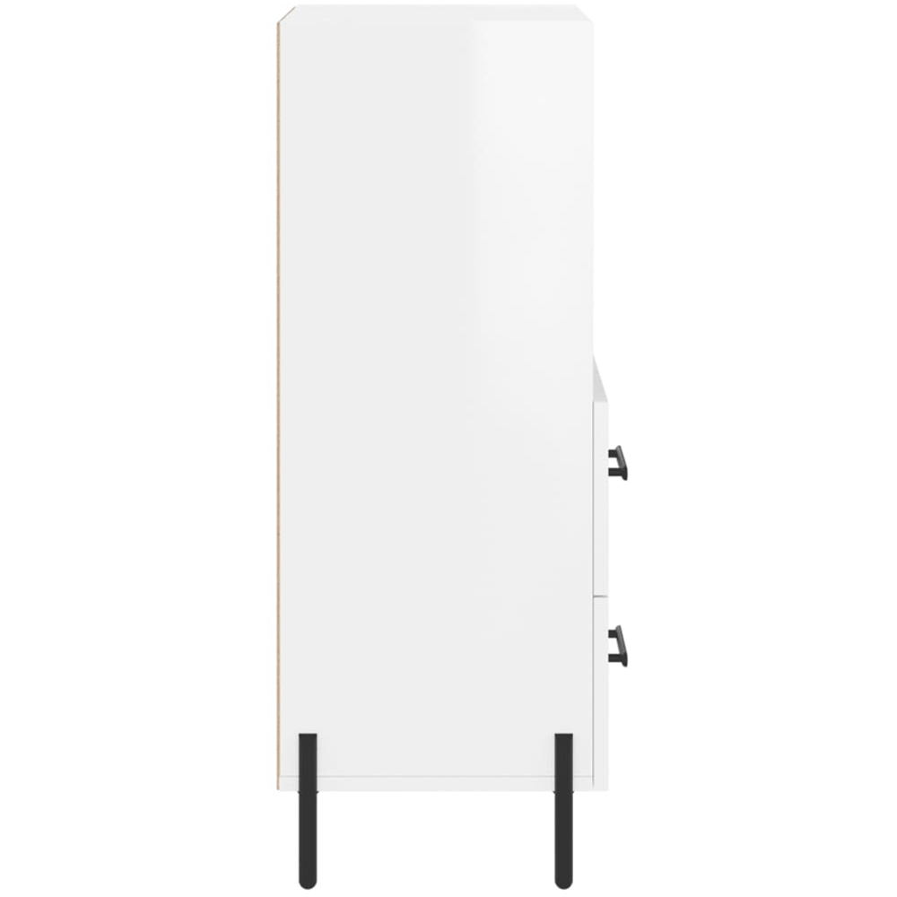 vidaXL 2 Drawer 2 Shelf High Gloss White Sideboard Image 7