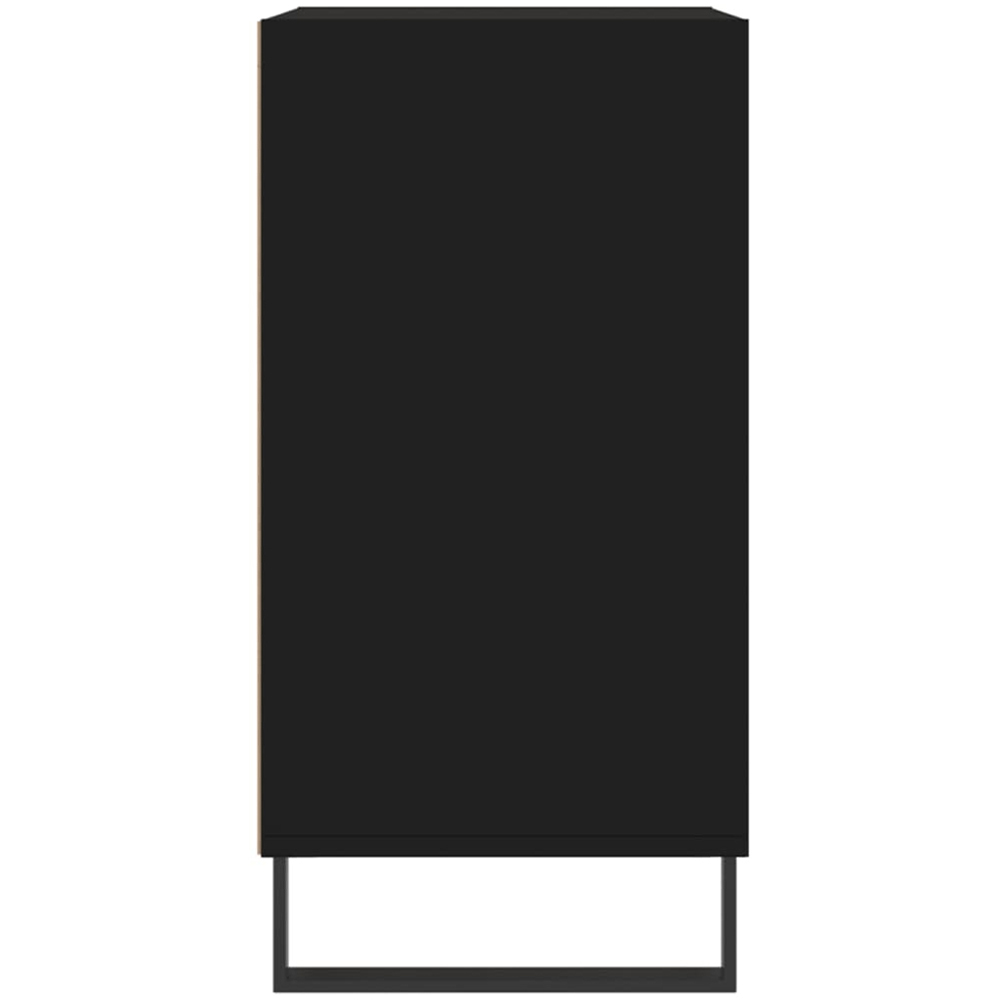 vidaXL 3 Shelf Black Wooden Sideboard with Metal Legs Image 5