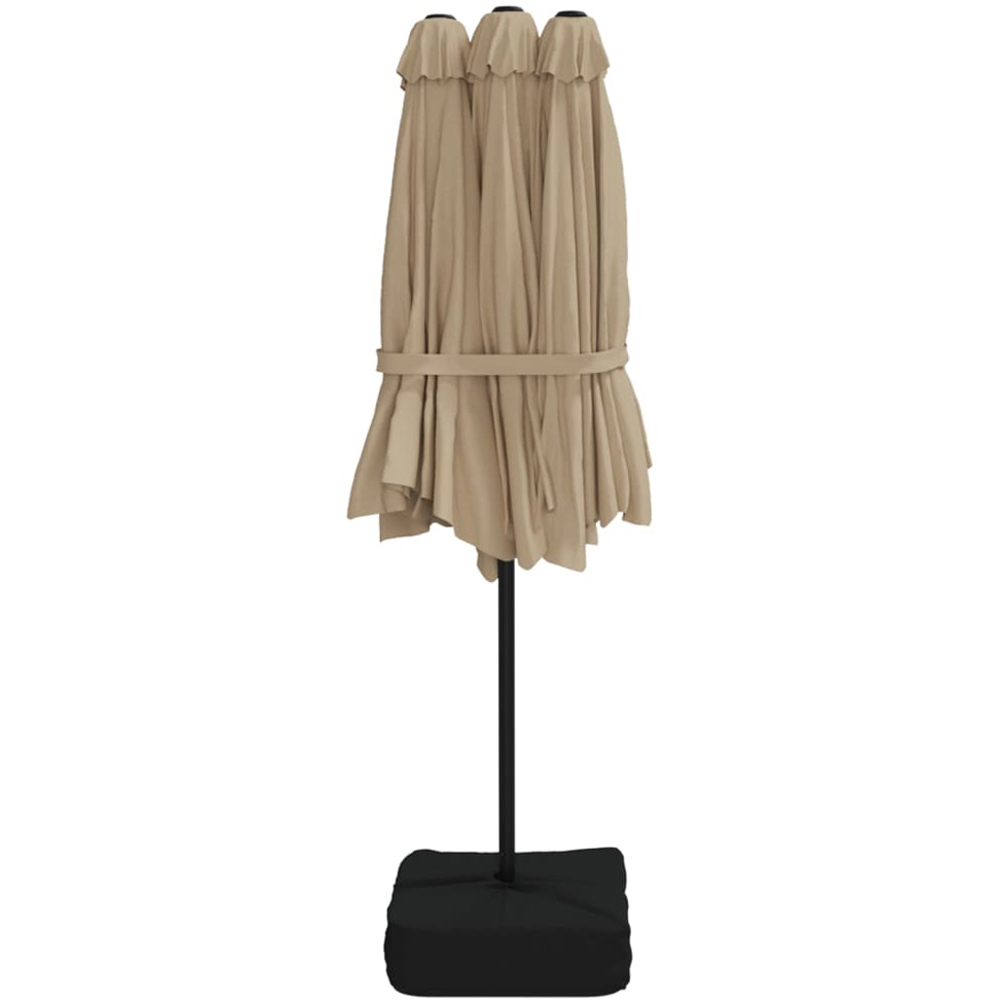 vidaXL Taupe Double Head Parasol 4.5 x 2.6m Image 4