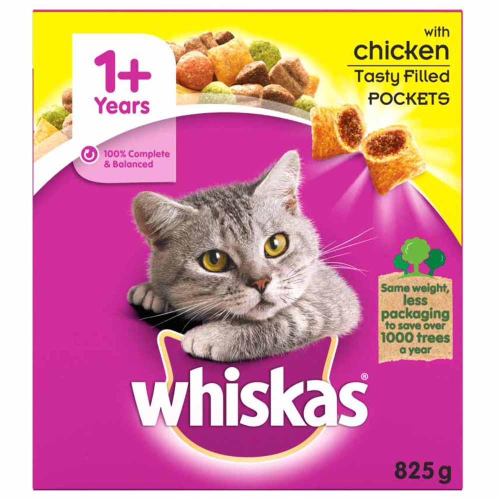 Whiskas Complete Chicken and Vegetables Dry Cat Food 825g Image 2