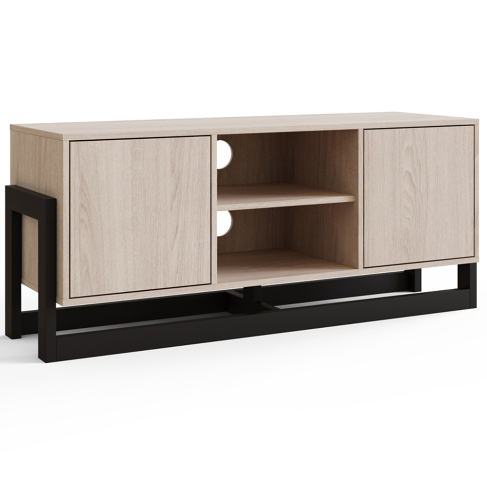 GFW Taite 2 Door 2 Shelf Oak TV Unit Image 2
