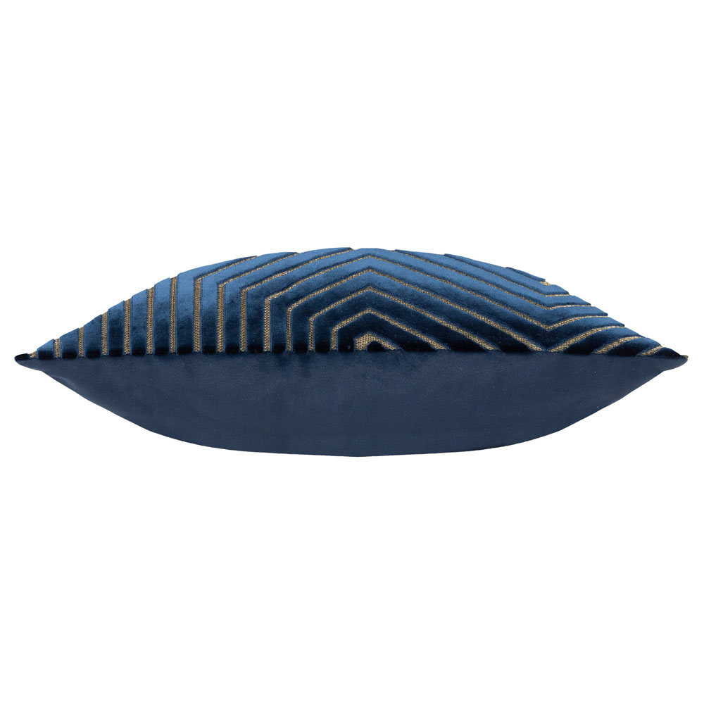 Paoletti Evoke Navy Cut Velvet Cushion Image 3