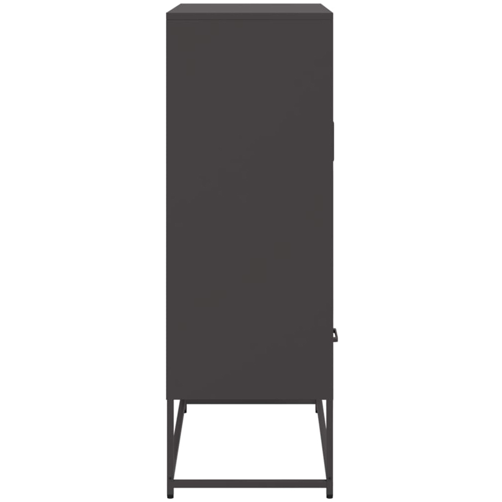 vidaXL 2 Door 2 Drawer Black Steel Highboard Image 6