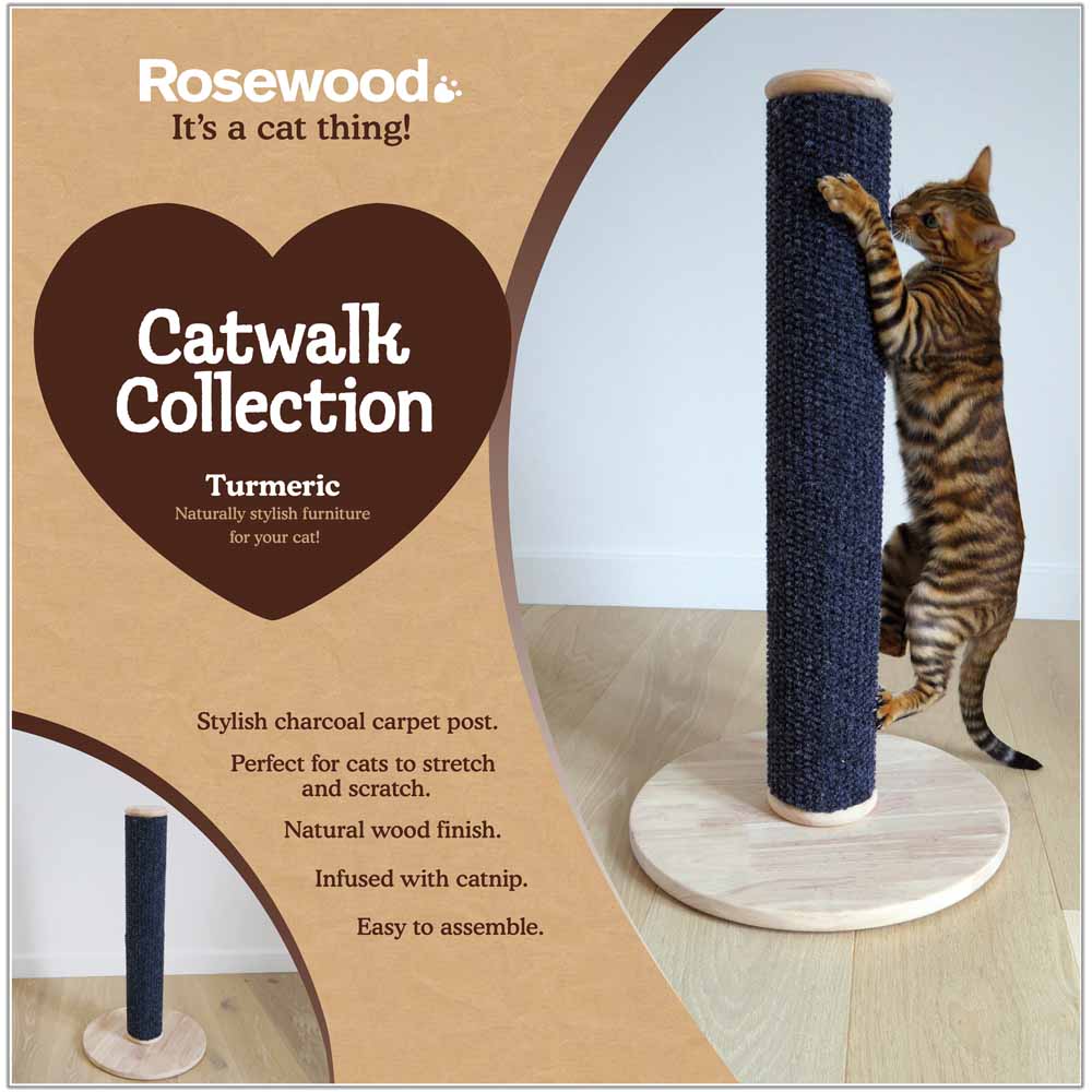Rosewood Catwalk Collection Turmeric Cat Scratching Post 74cm Image 1