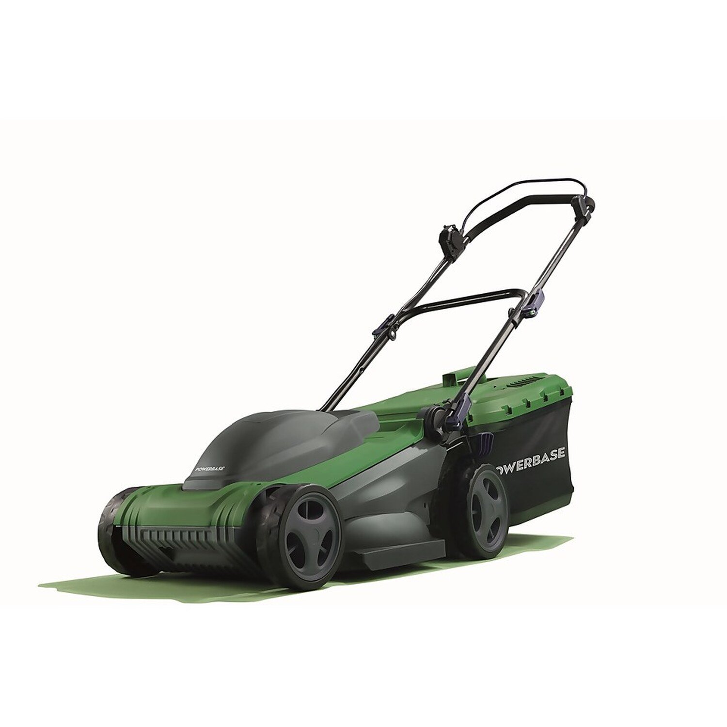 Powerbase 1600W 37cm Green Electric Lawn Mower Image 1