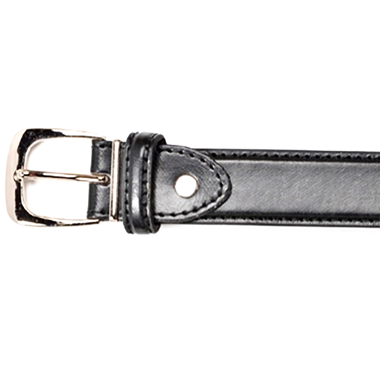 Men's Stylish Black Leather Belt - Black / L Image