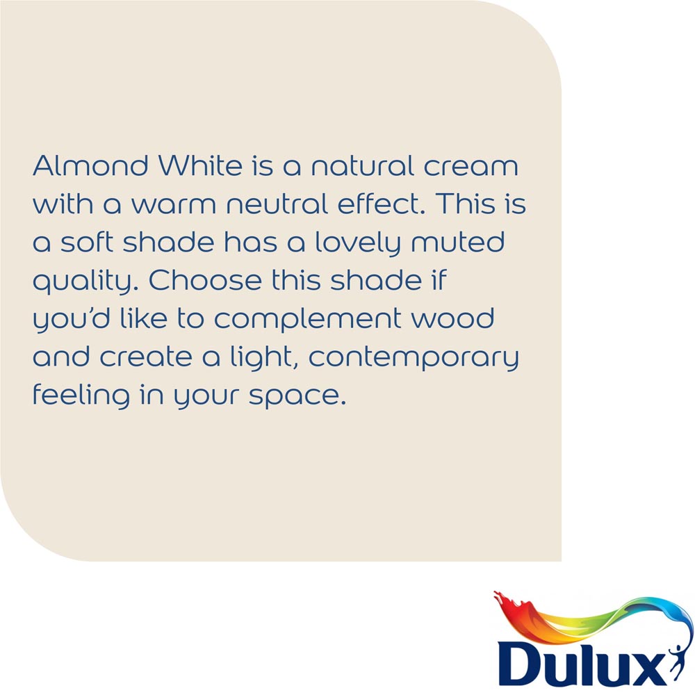 Dulux Almond White Matt Emulsion Paint Tester Pot 30ml Image 2