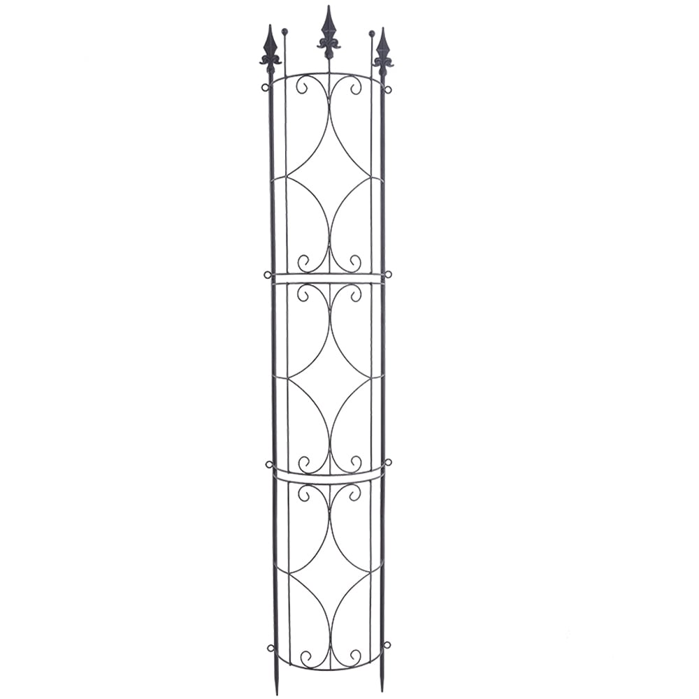 Living and Home 6.1 x 1ft 2 Pack Black Vintage Pointed Top Metal Trellis Image 3