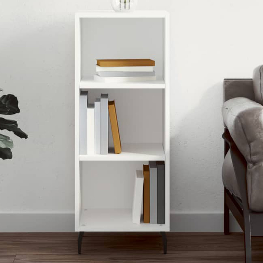 vidaXL 3 Shelf White Sideboard Image 1