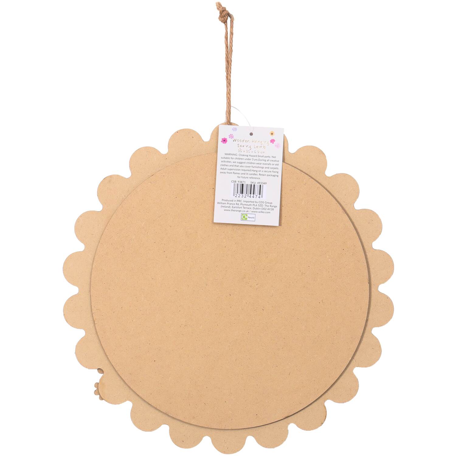 Wooden Hanging Easter Lamb Natural Image 3