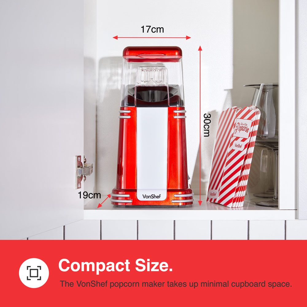 VonHaus VonShef Retro Popcorn Maker Image 7