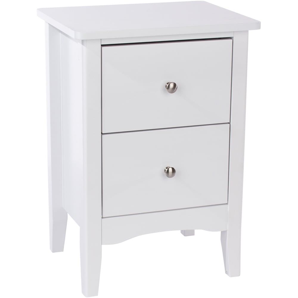 Como 2 Drawer White Bedside Table Image 3