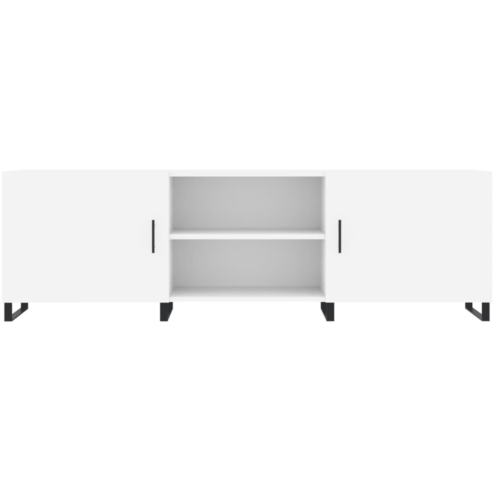 vidaXL 2 Door 2 Shelf White TV Cabinet Image 5