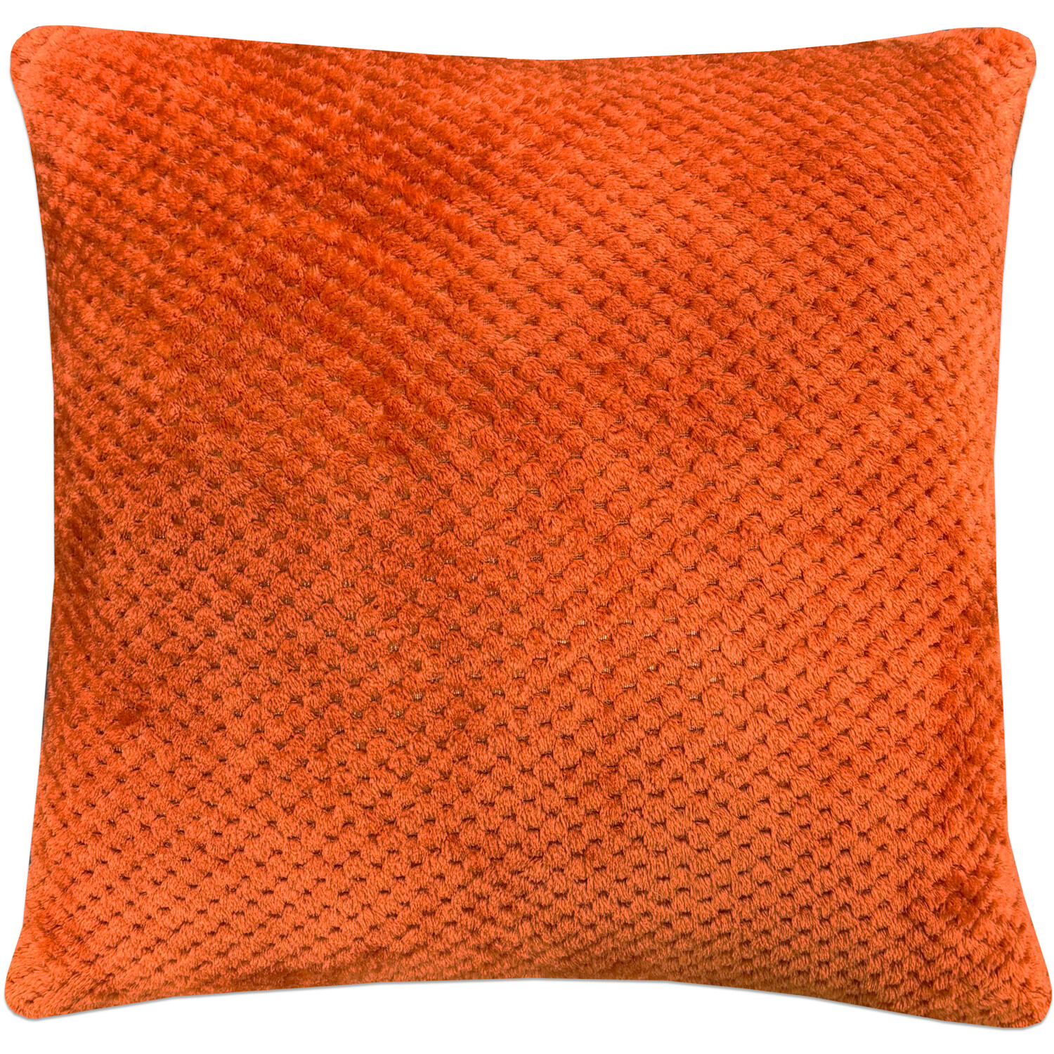 Jumbo Fleece Textured Cushion Rust Image 1