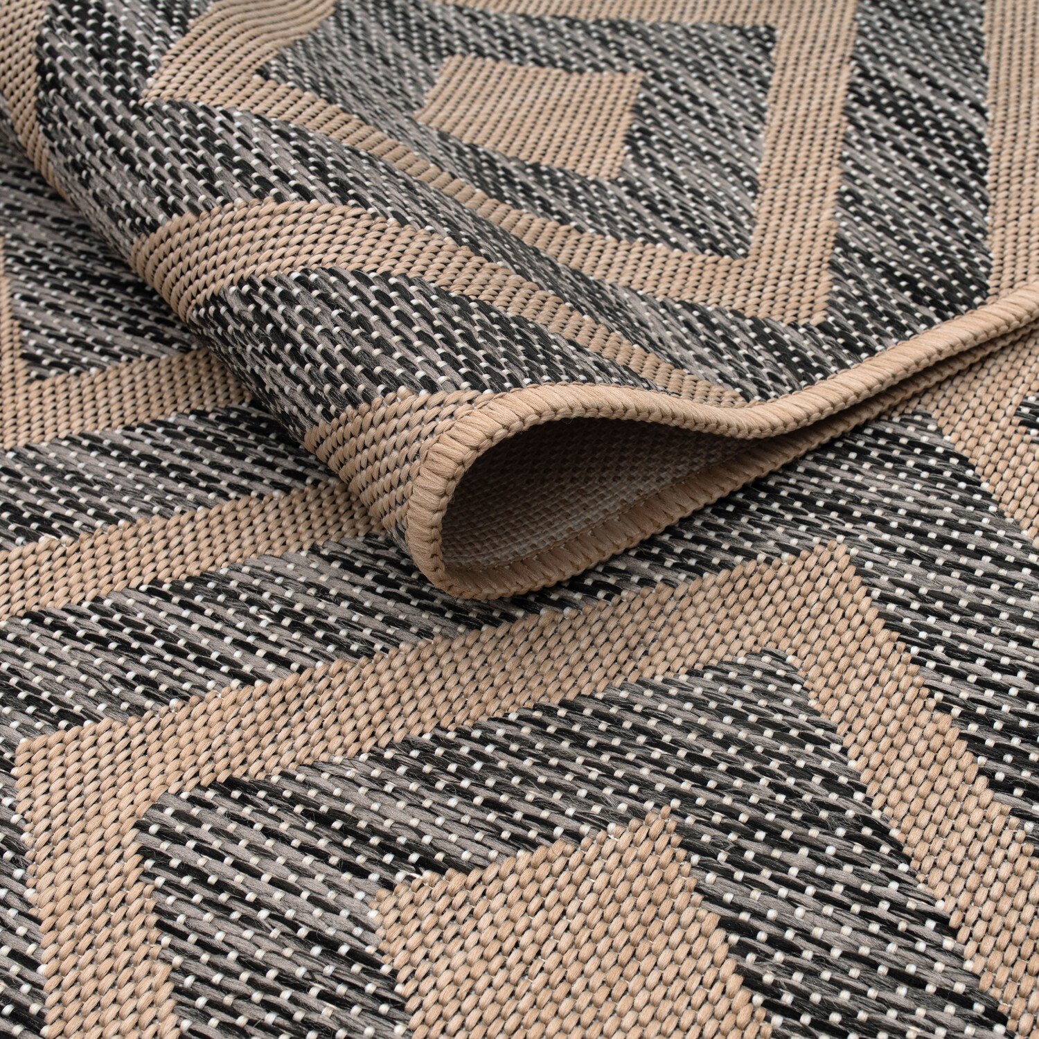 Diamond Geo Indoor and Outdoor Rug Natural 170cm Image 3