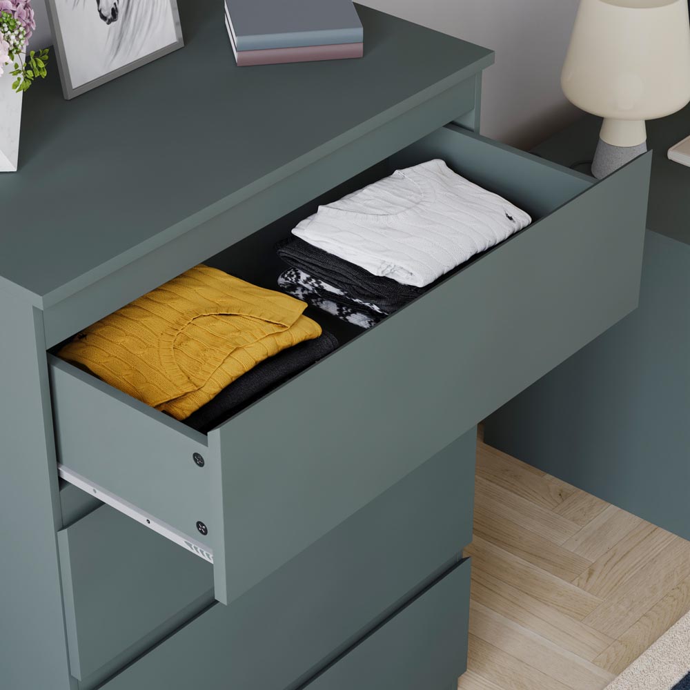 Vida Designs Denver Jasper Green 4 Drawer Bedside Table Image 5