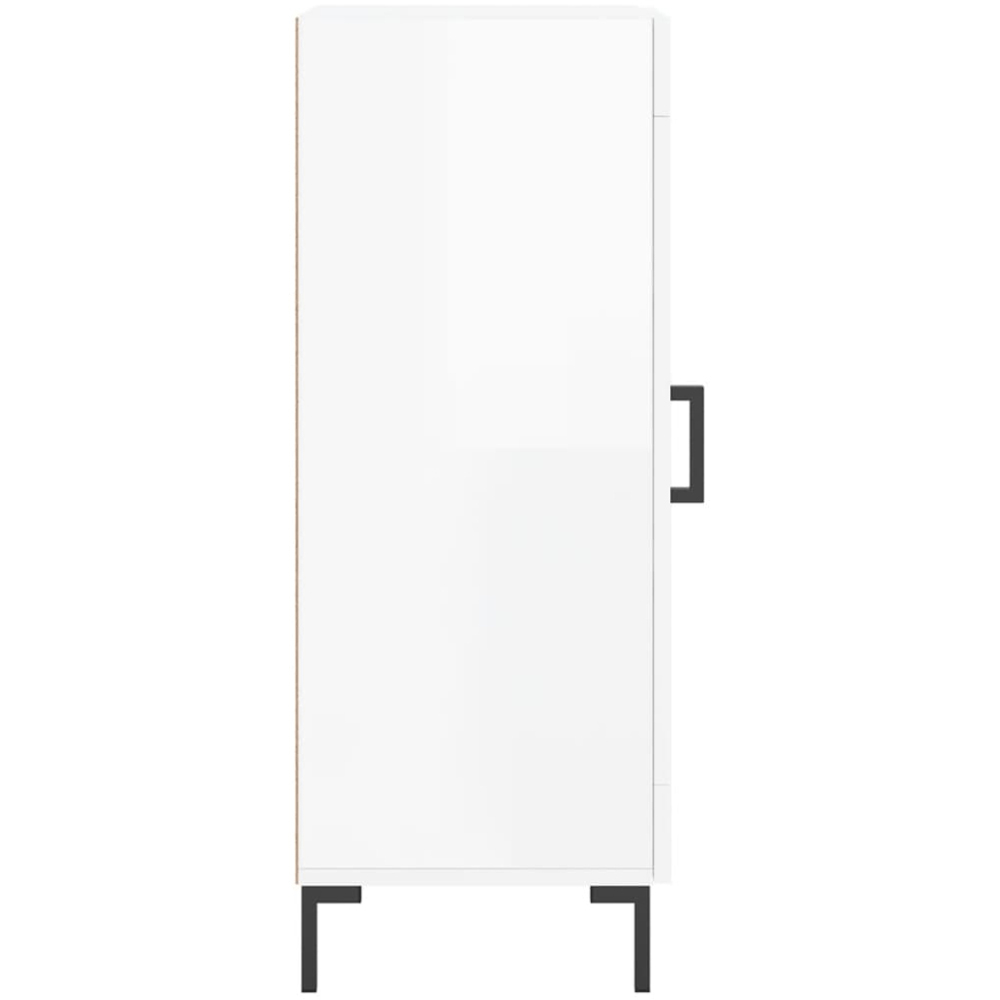vidaXL Single Door High Gloss White Sideboard Image 7