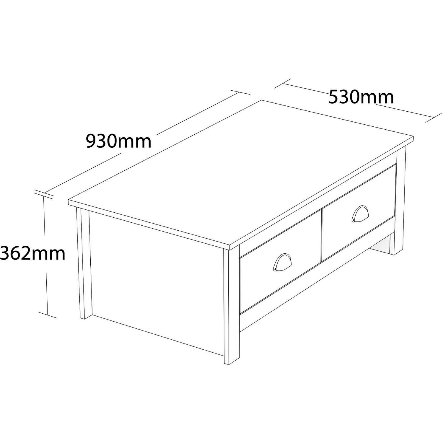 Lexington 2 Drawer Grey Coffee Table Image 2