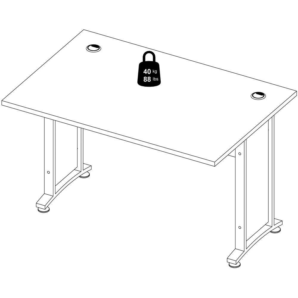 Florence Wooden and Steel 120cm Desk Oak and White Image 9