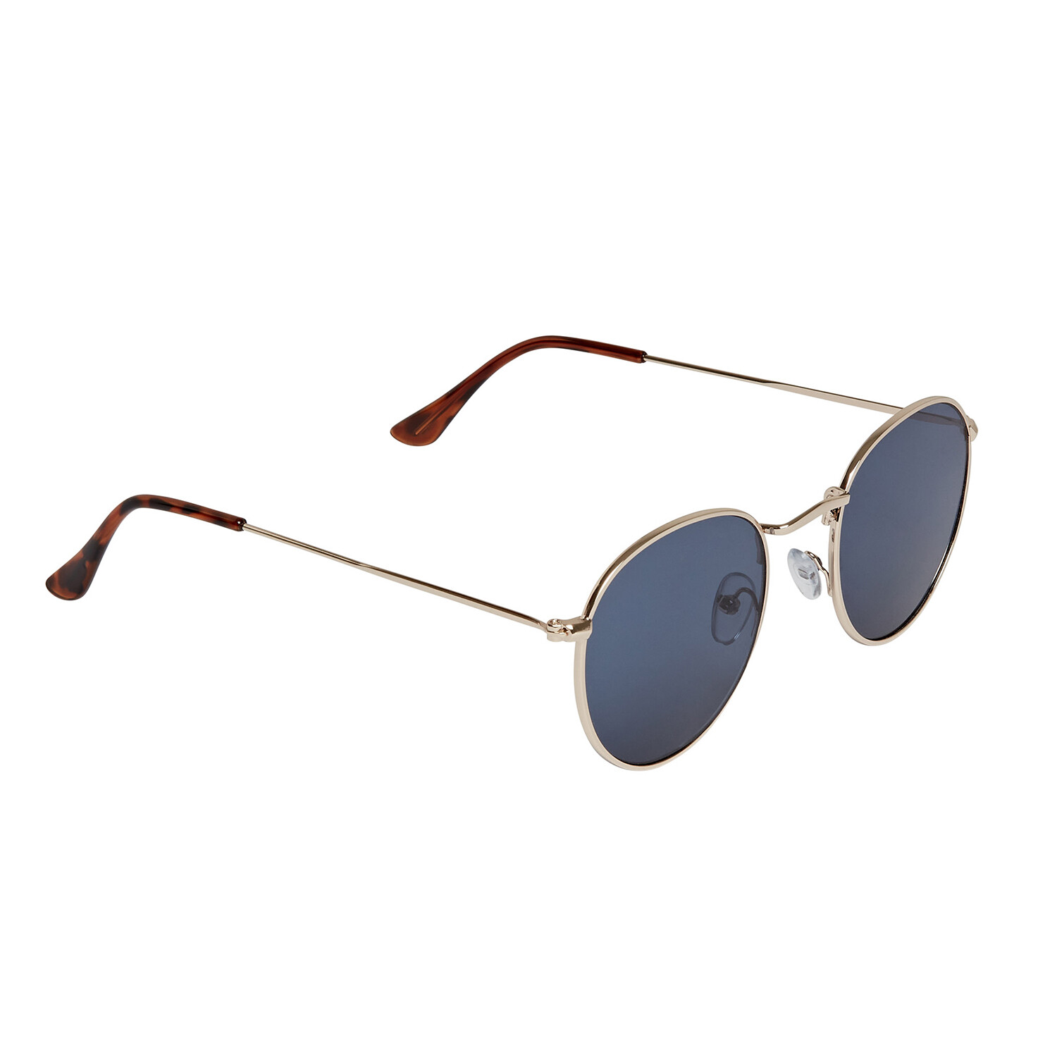 Small Round Fashion Sunglasses Brown and Blue Image 3