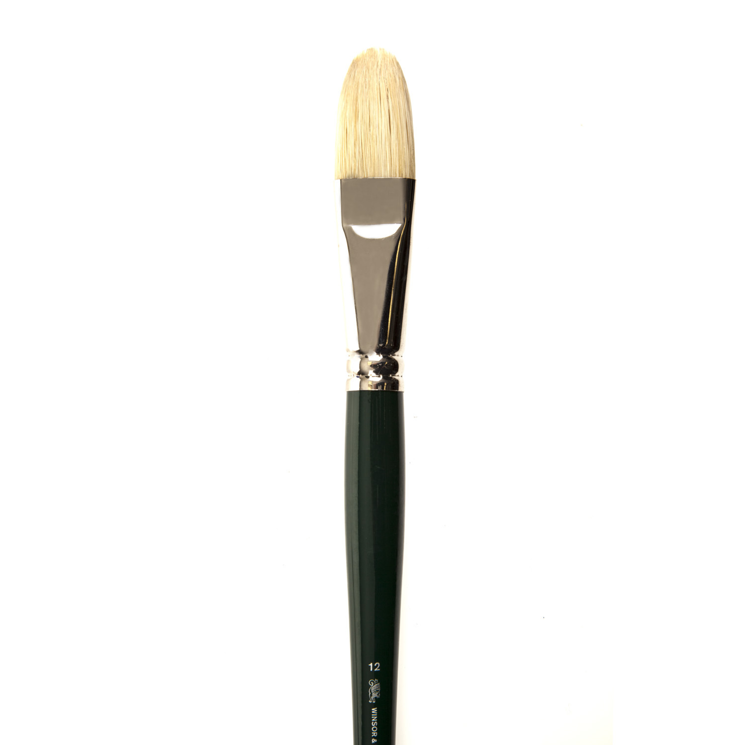Winsor and Newton Filbert Long Handle Brush - Green / No. 12 Image 1