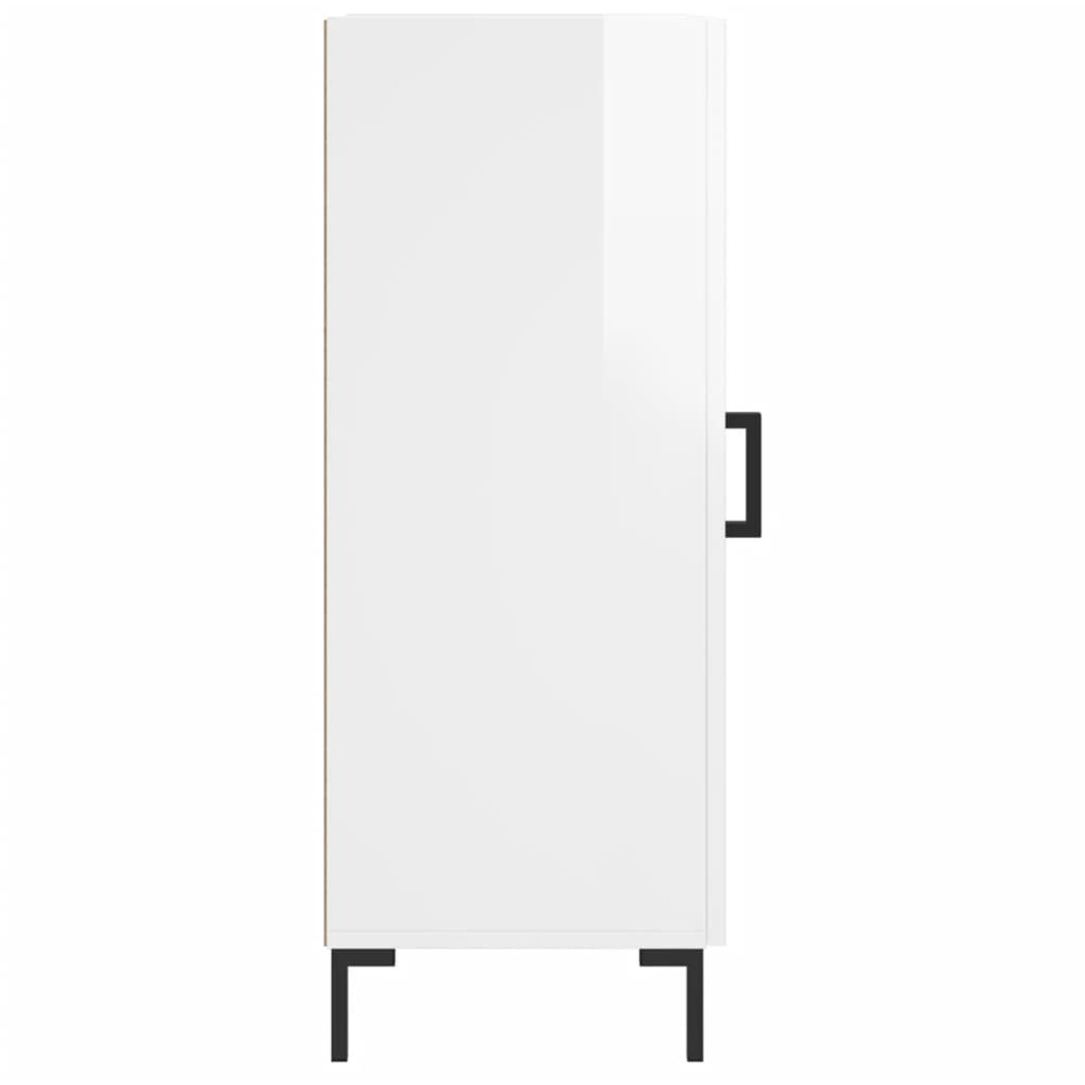 vidaXL Single Door High Gloss White Narrow Sideboard Image 7