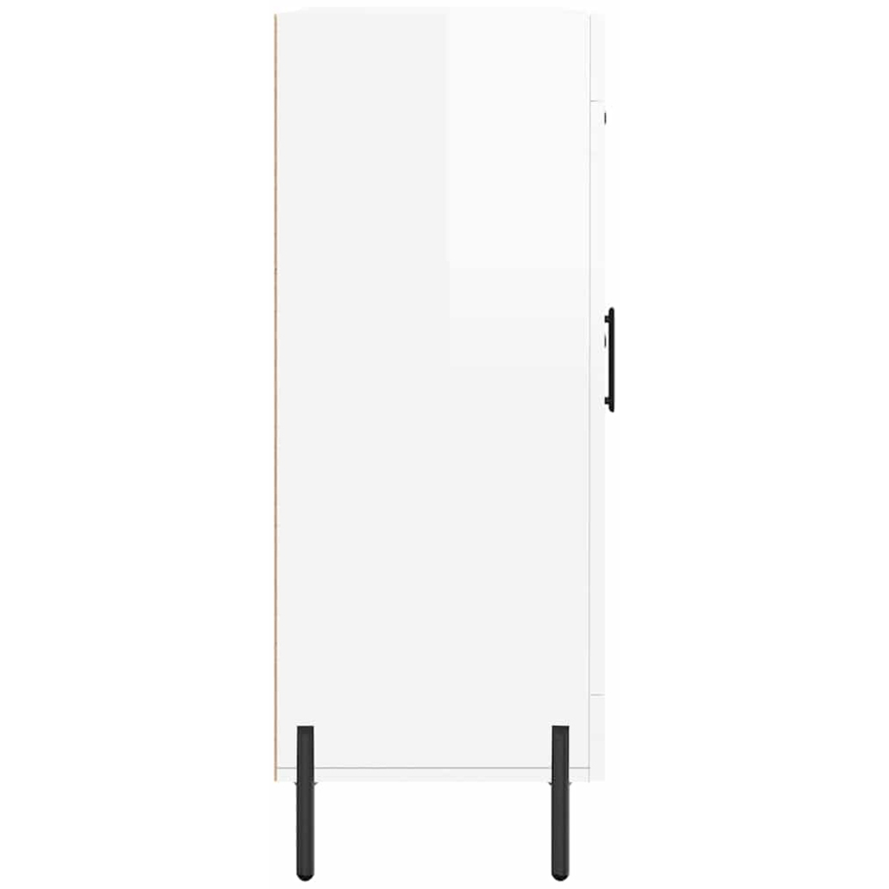 vidaXL Single Door 3 Drawer High Gloss White Sideboard Image 7
