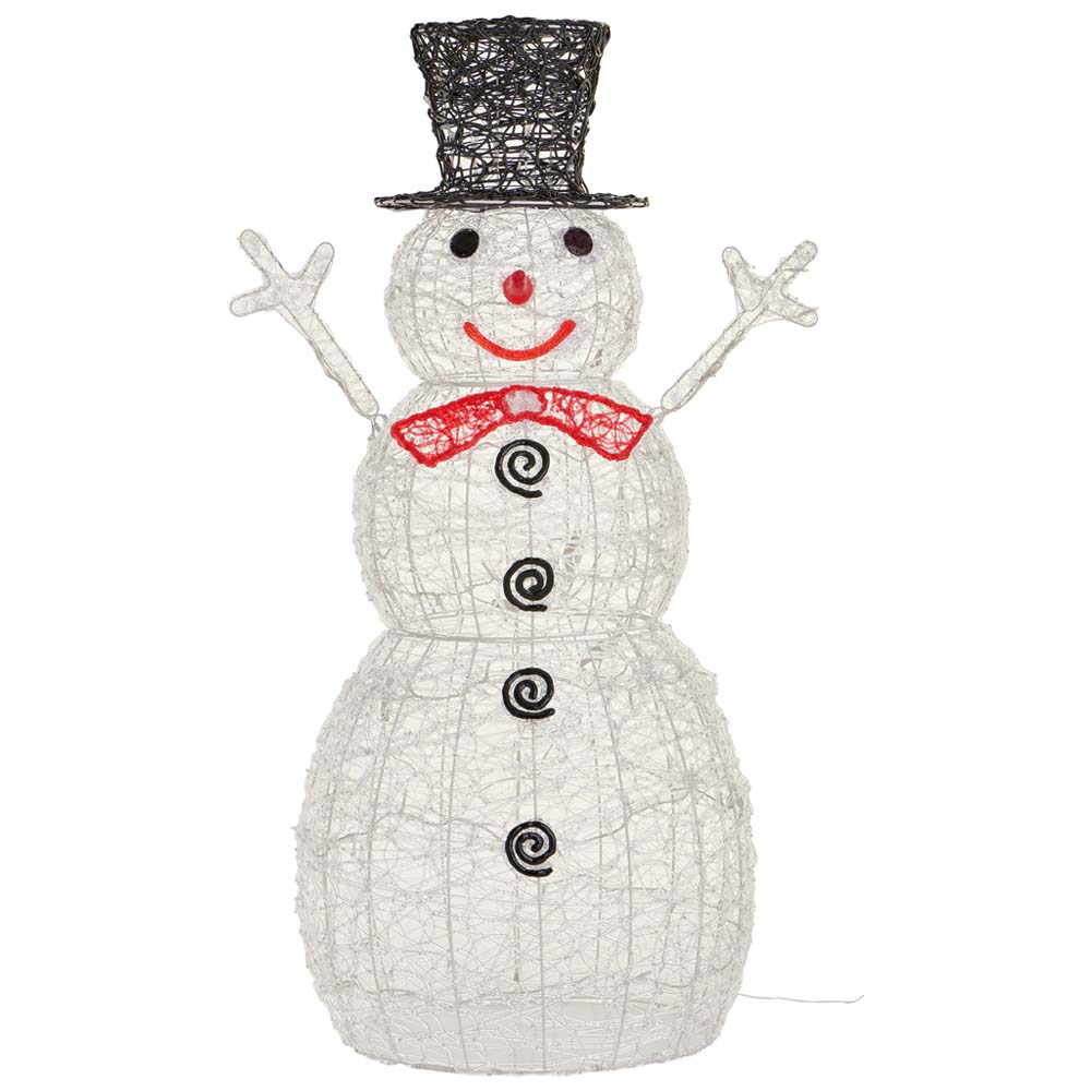 Wilko 120cm Light Up Acrylic Snowman Image 1