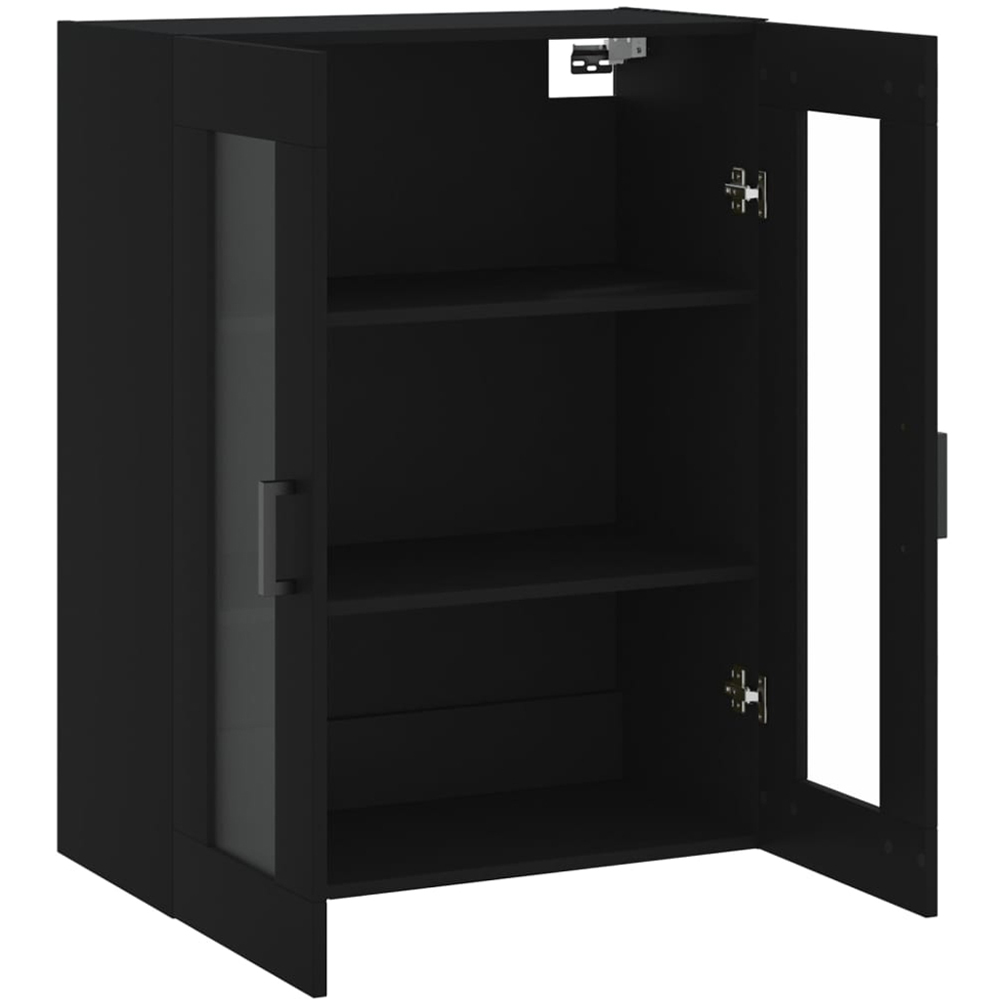 vidaXL 2 Glass Door Black Wall Mounted Cabinet Image 6